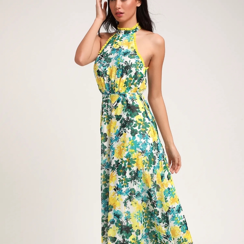 Lulu's Vibrant Floral Maxi Dress